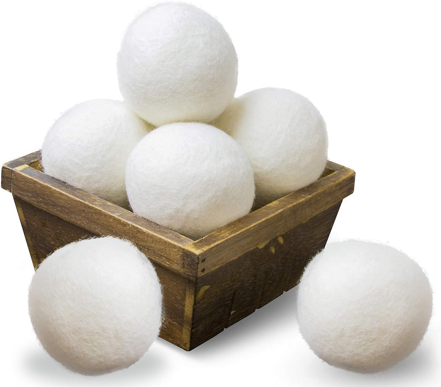Wool Dryer Balls XL Size 6 Pack, Natural Fabric Softener 100% Organic Premium Ne