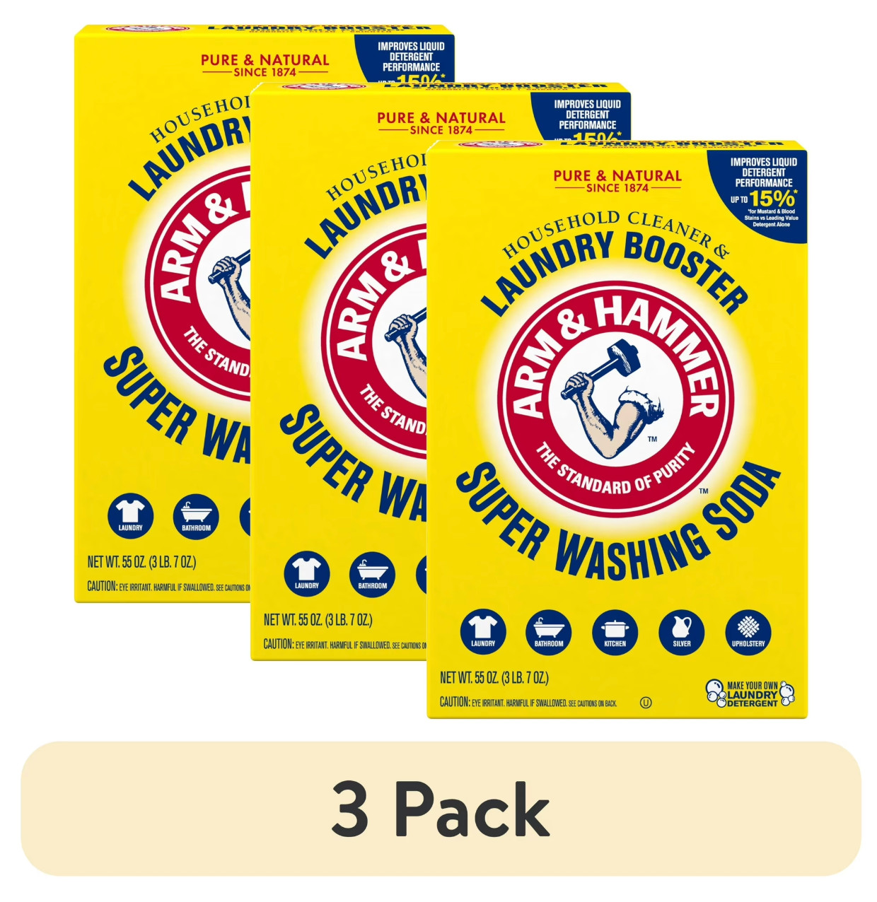 ARM & HAMMER Super Washing Soda Laundry Booster Cleaner 55 oz