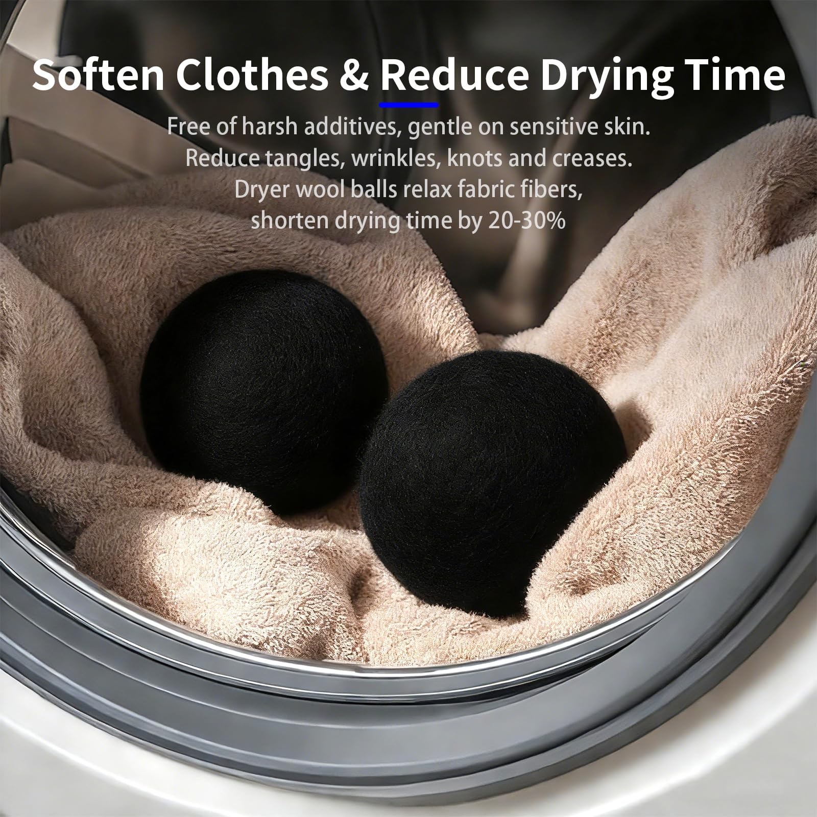 Wool Dryer Balls 6-Pack XL – Natural Reusable Laundry Fabric Softener, Reduce…
