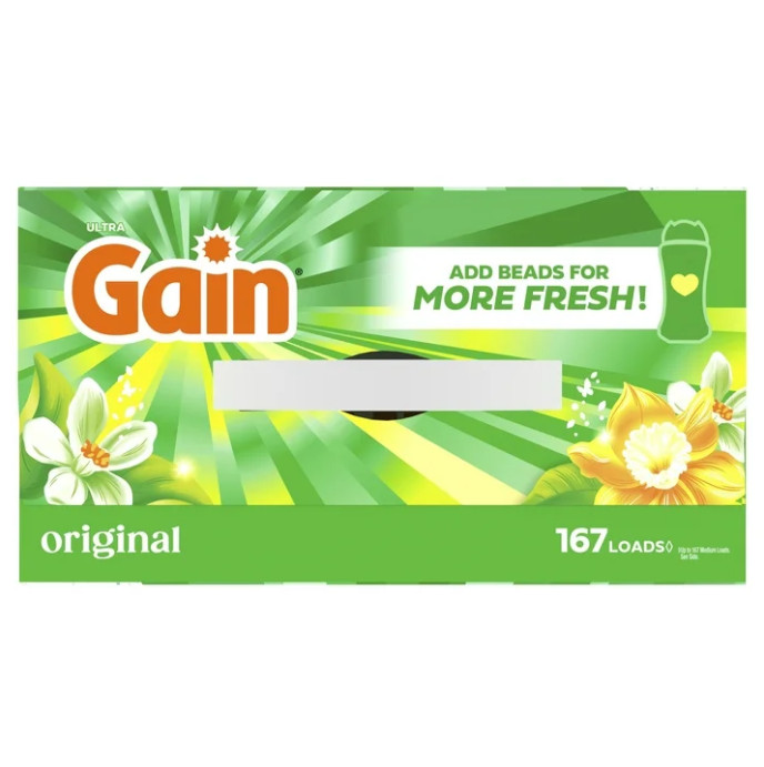 2 PACK Gain Powder Laundry Detergent, Original Scent, 154 oz, 167 Loads