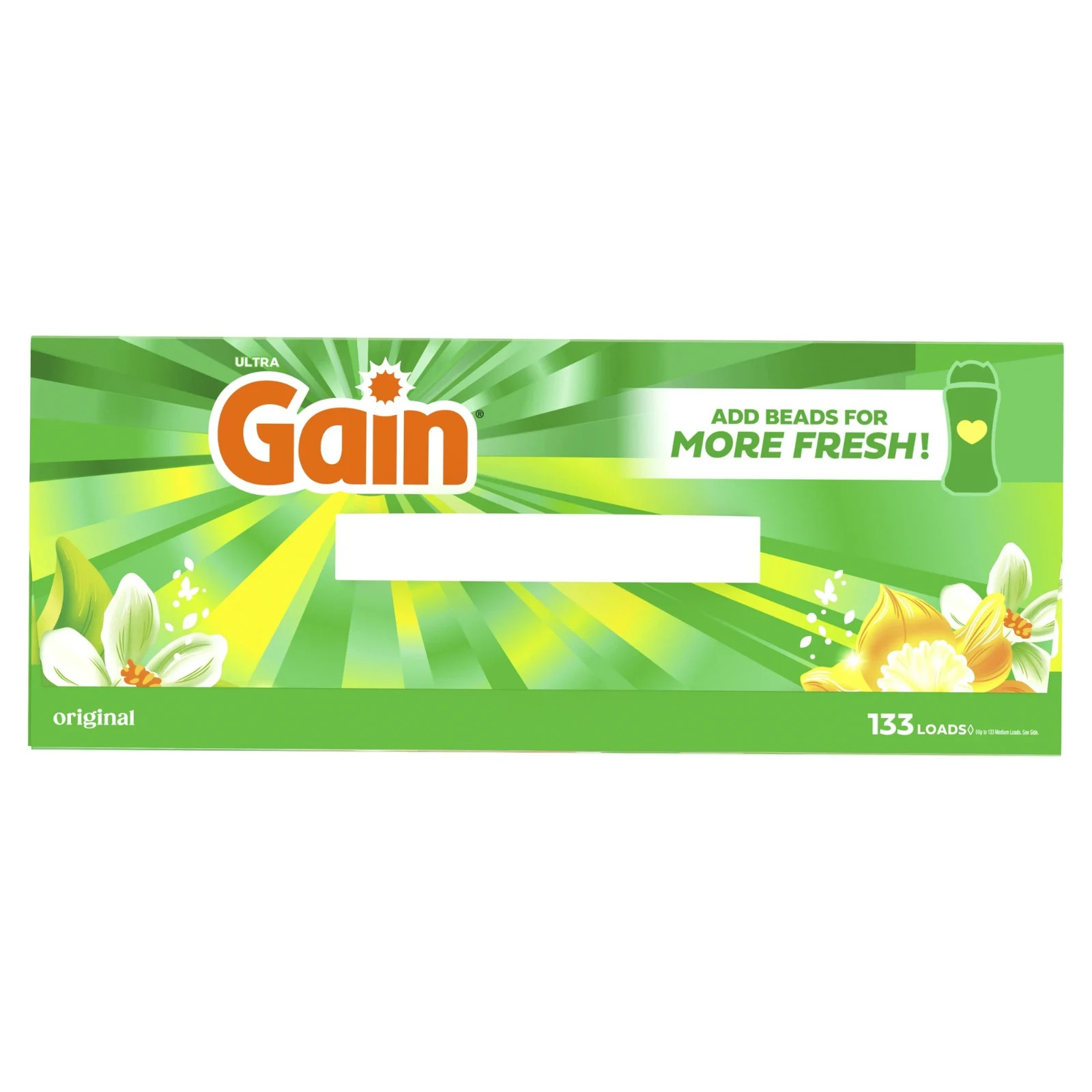 2P Gain Powder Laundry Detergent, Original Scent, 123 oz, 133 Loads