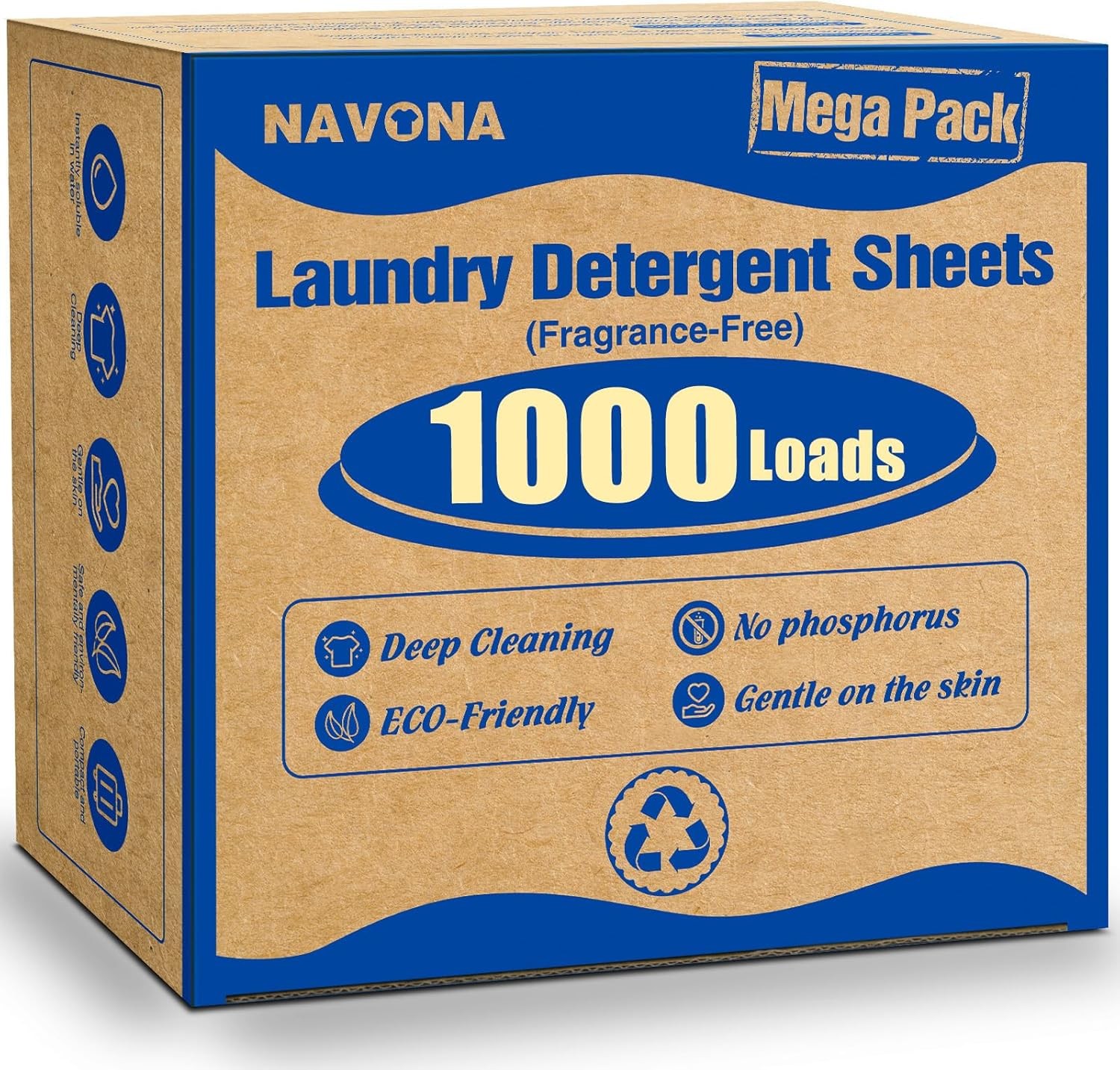 1000 Loads Mega Pack Laundry Detergent Sheets, Eco-friendly Laundry Sheets, Powe