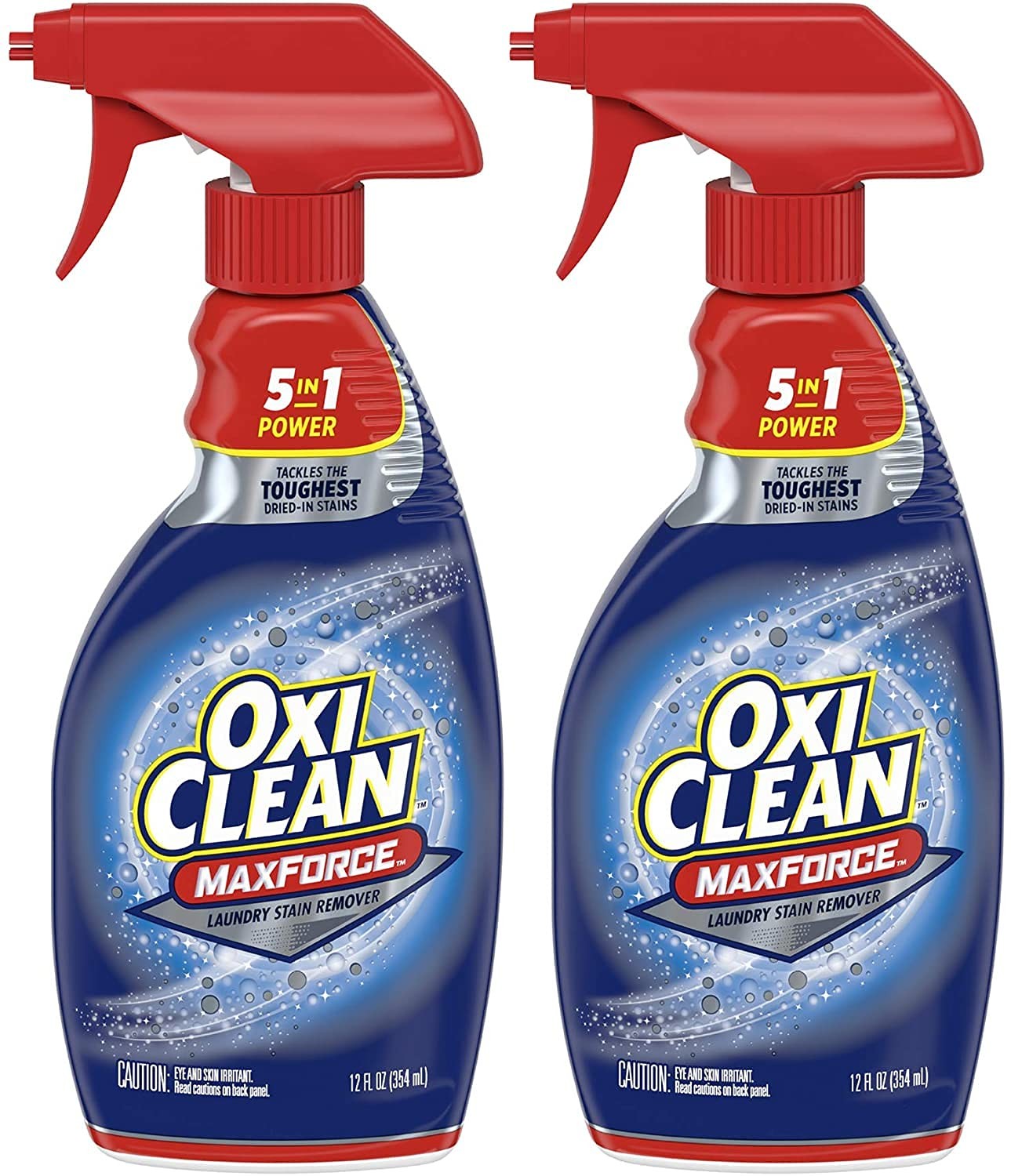 OxiClean Max Force 5 in 1 Power Laundry Stain Remover 12 Fl Oz (Pack of 2)