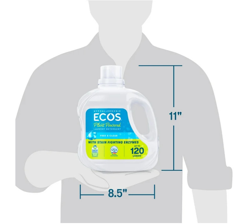 ECOS Plant Powered Liquid Laundry Detergent , 120 Loads, 110 Ounce