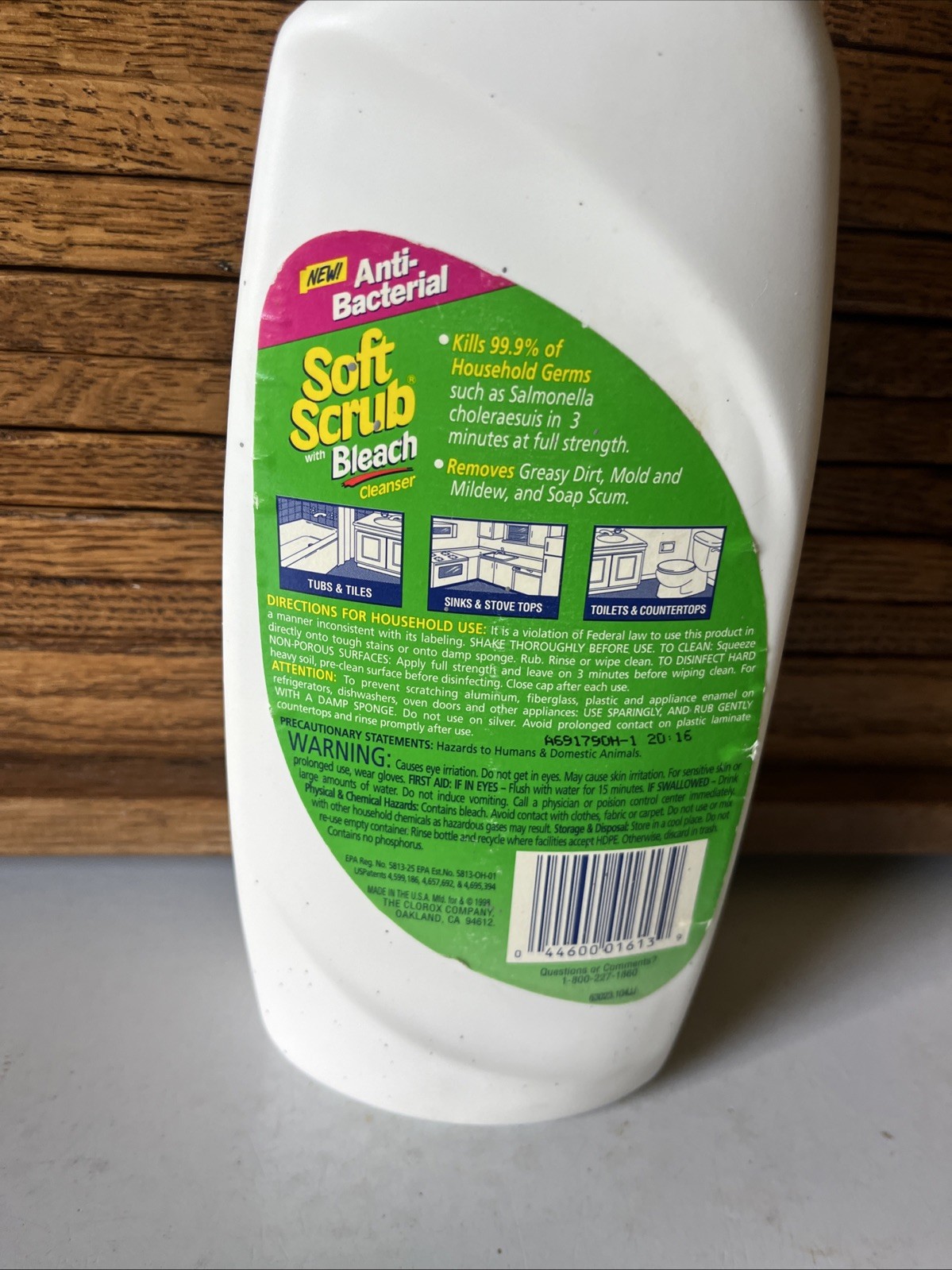 Soft Scrub W/Bleach Cleanser Anti/Bacterial 2 LB 4 OZ New Old Stock 1998