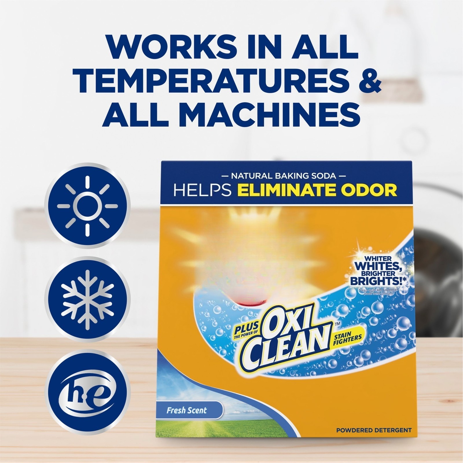 Plus OxiClean Powder Laundry Detergent, Fresh Scent, 115 Loads