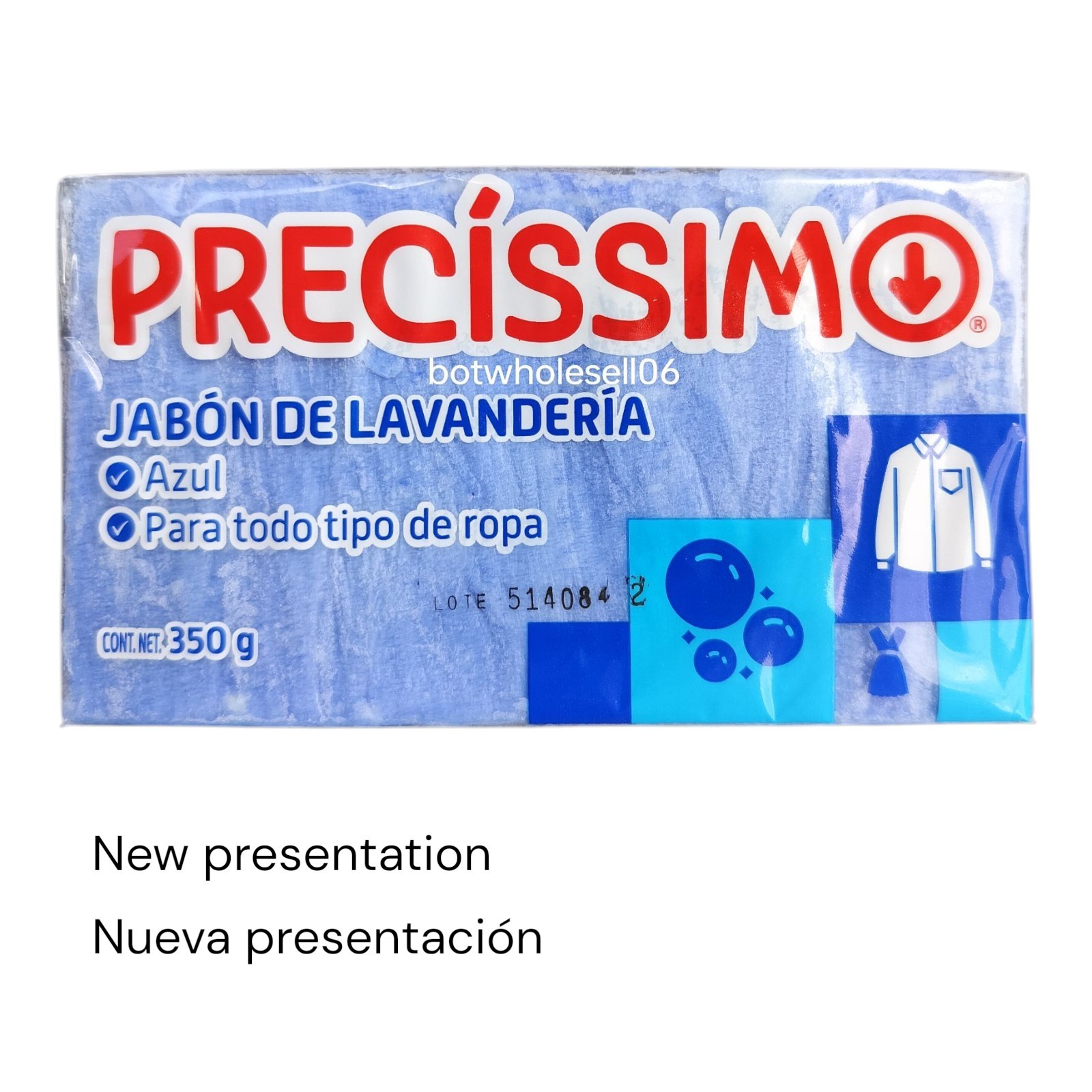 Precissimo Azul Jabón De Barra Para Lavar 350g/Precissimo Blue Laundry Soap Bar