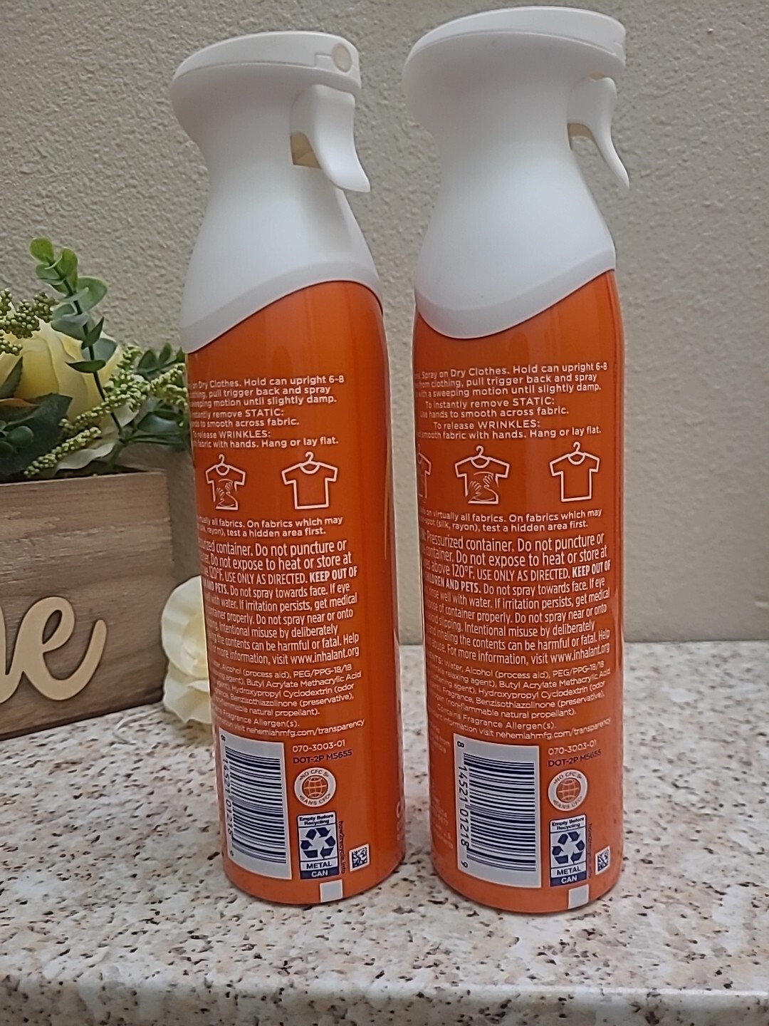 Bounce Anti Static Spray, 9.7oz(275g) Anti Static Spray & Instant Wrinkle Pack 2