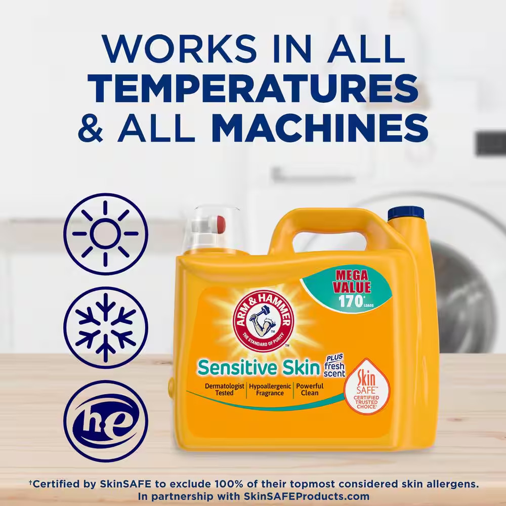 Sensitive Skin Plus Fresh Scent Liquid Laundry Detergent, 170-Loads, 170 fl.oz.