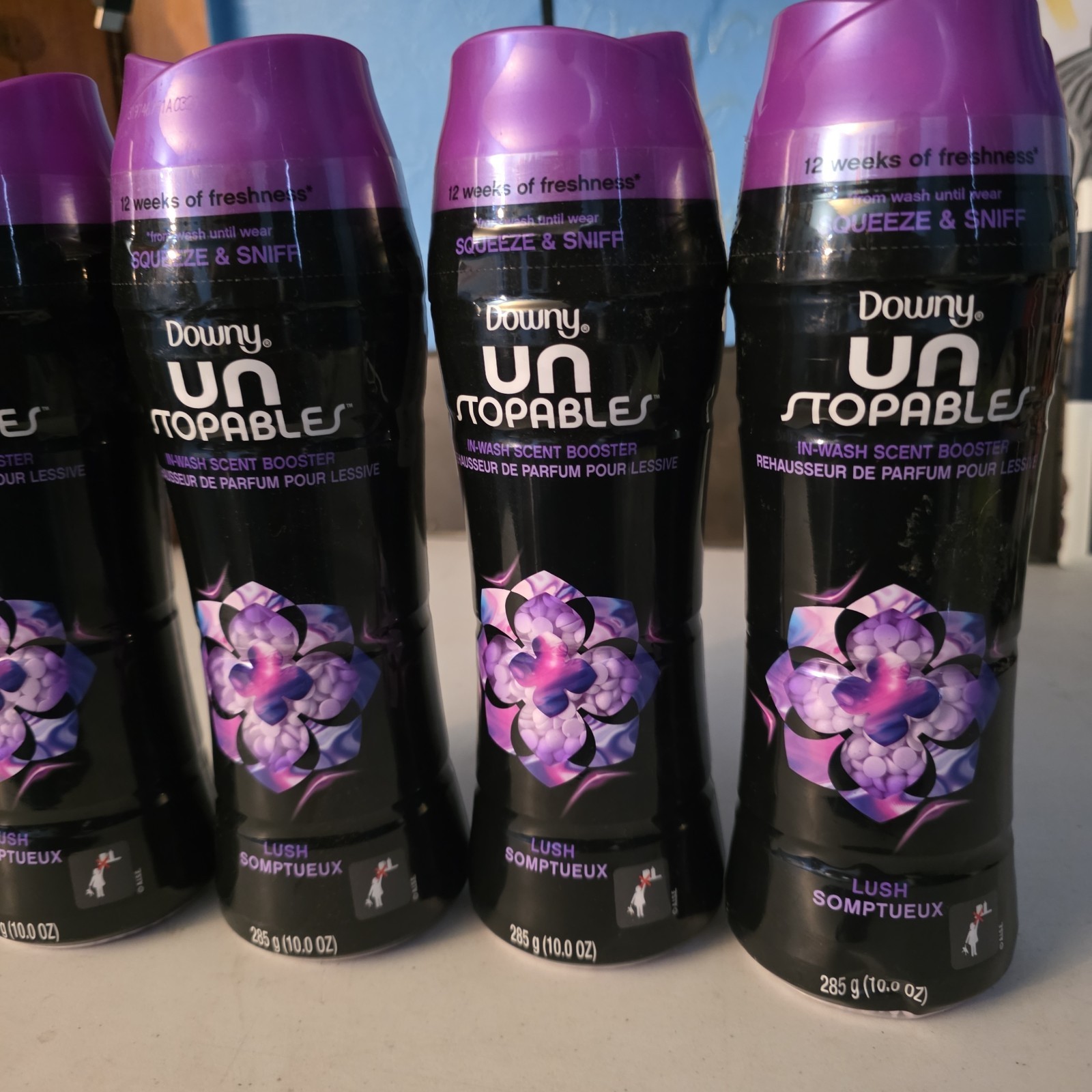Downy Unstopables In-Wash Scent Booster Beads Lush 10 Oz Each New Pack of 4