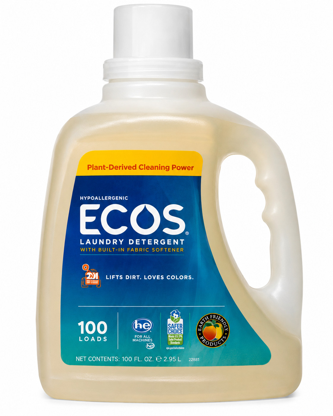 ECOS Magnolia And Lily Scented Hypoallergenic Liquid Laundry Detergent 100 Oz.
