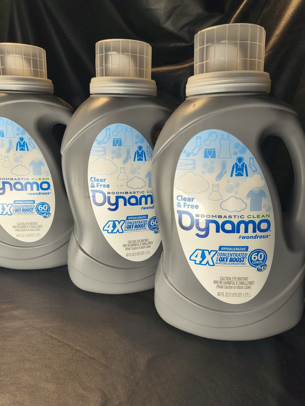 3 Liquid Laundry Detergents by Dynamo concentrated/oxi boost/HE 60 LOADS