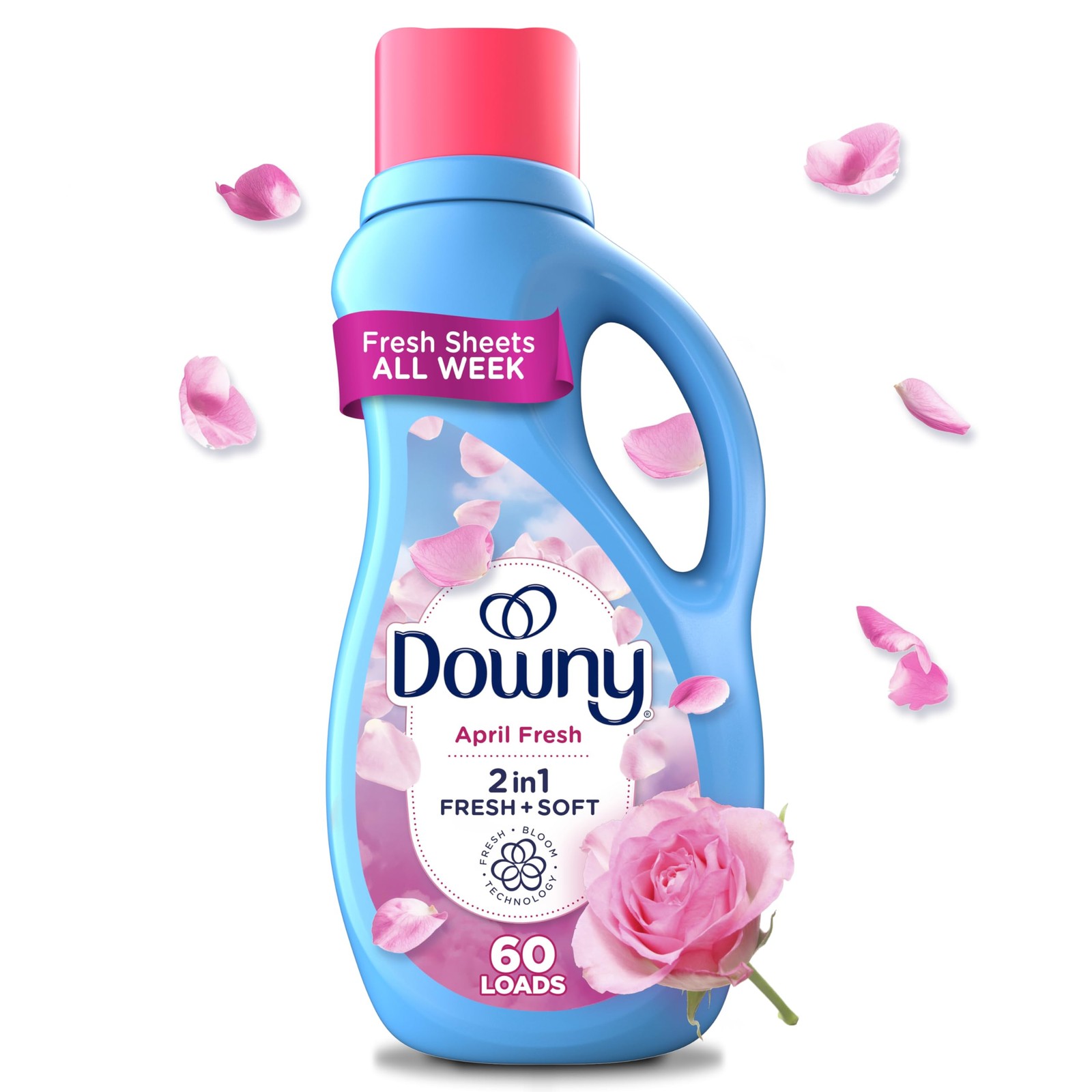 Downy Soft, 2 in 1 Soft and Fresh Liquid 44 Fl Oz (Pack of 1), No Color