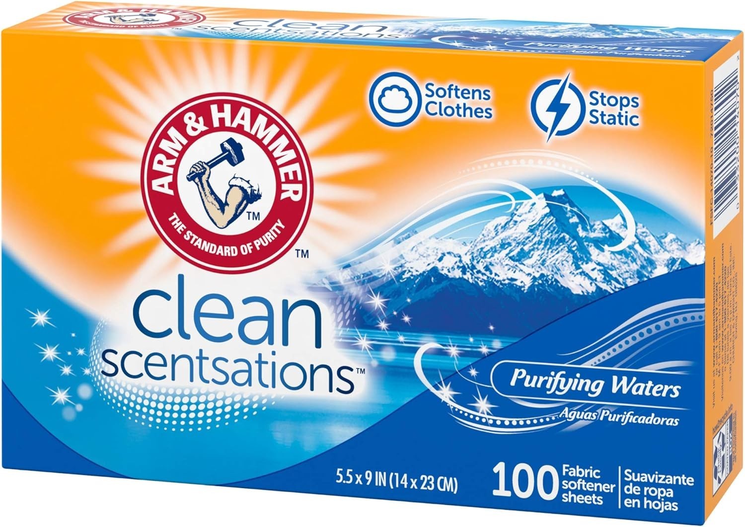 Fabric Softener Sheets, 100 sheets, Purifying Waters