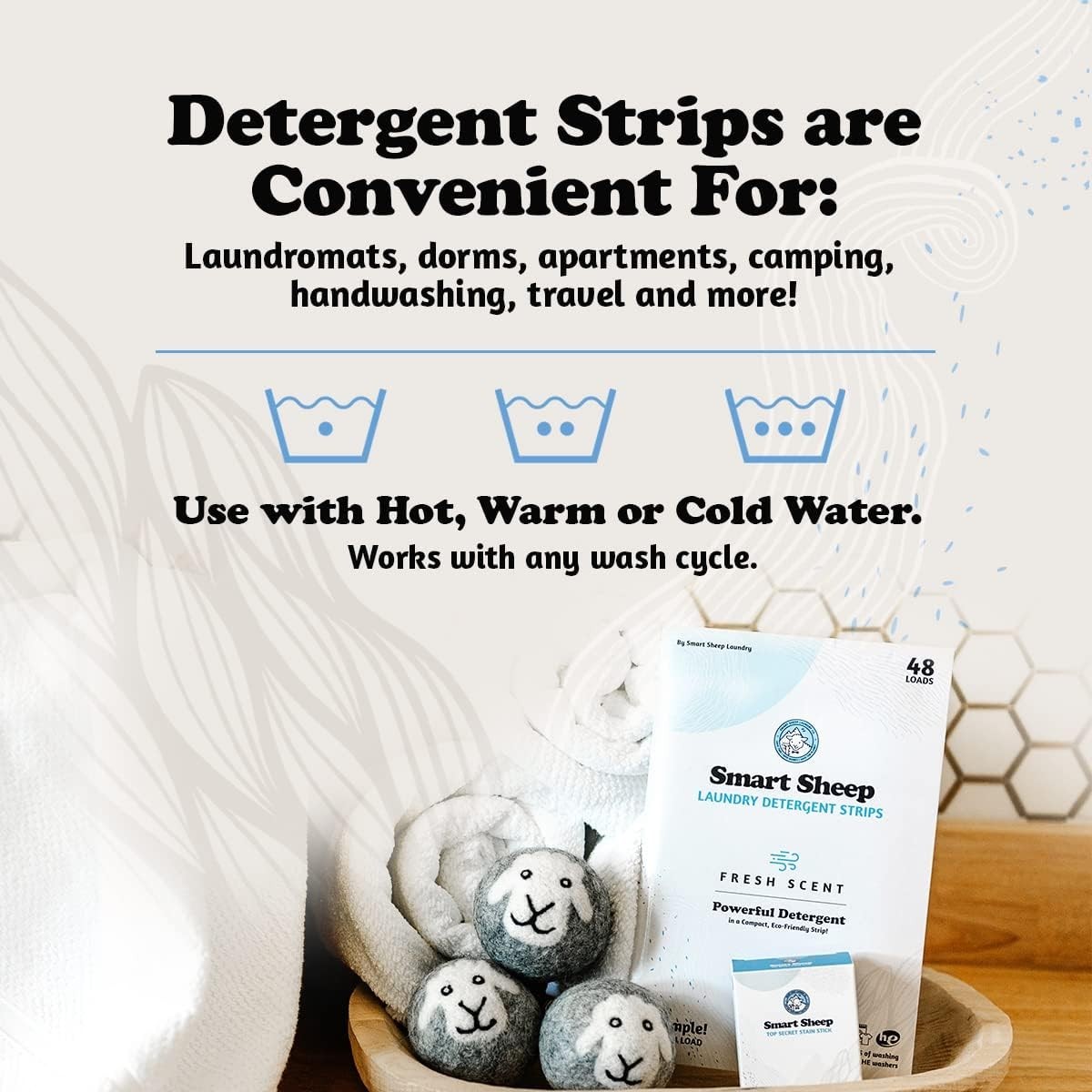 Laundry Strips – 48 Loads – Detergent Strips for Sensitive Skin – Eco Friendl…