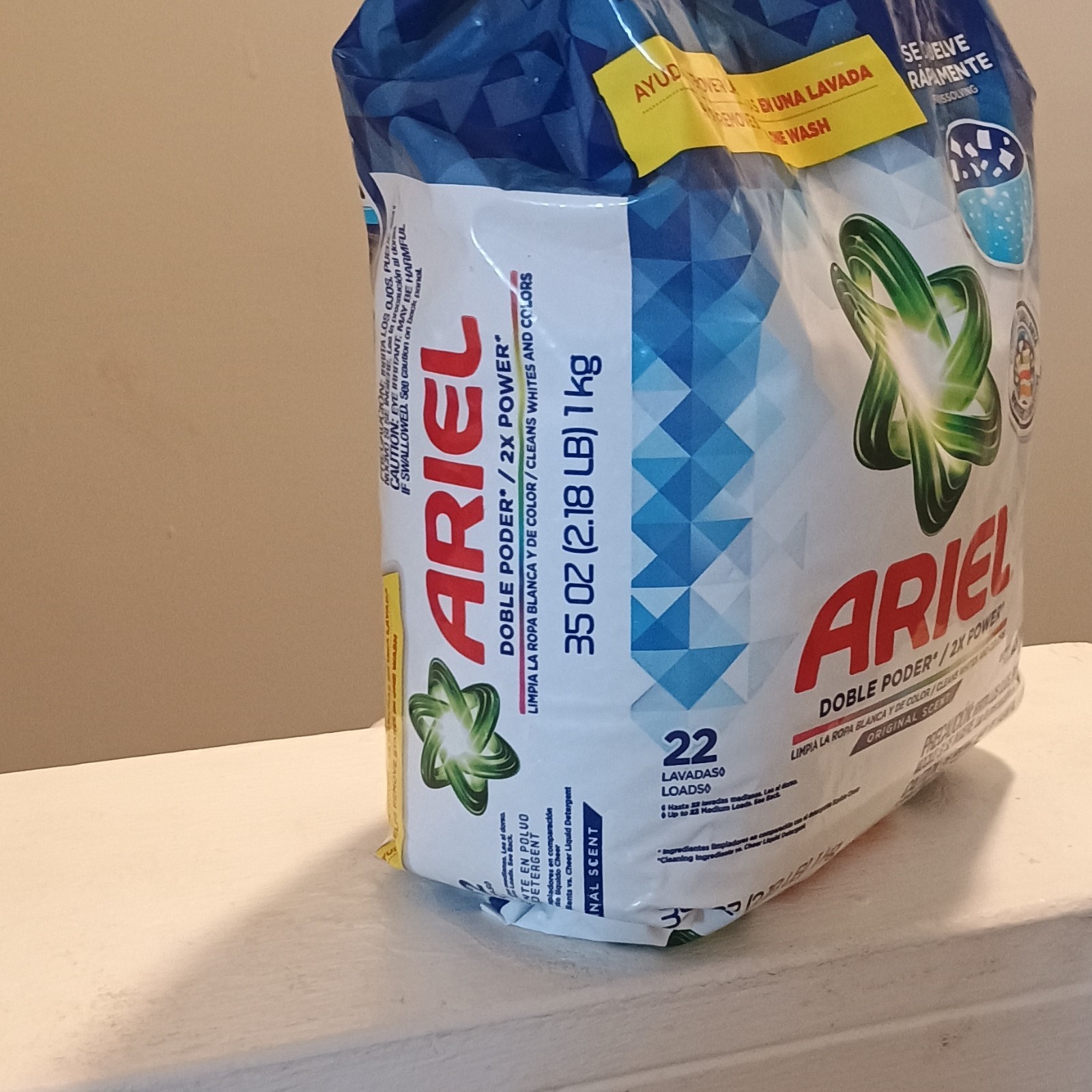 Ariel 2X Power Laundry Detergent Powder Original Scent 1kg 22 Loads
