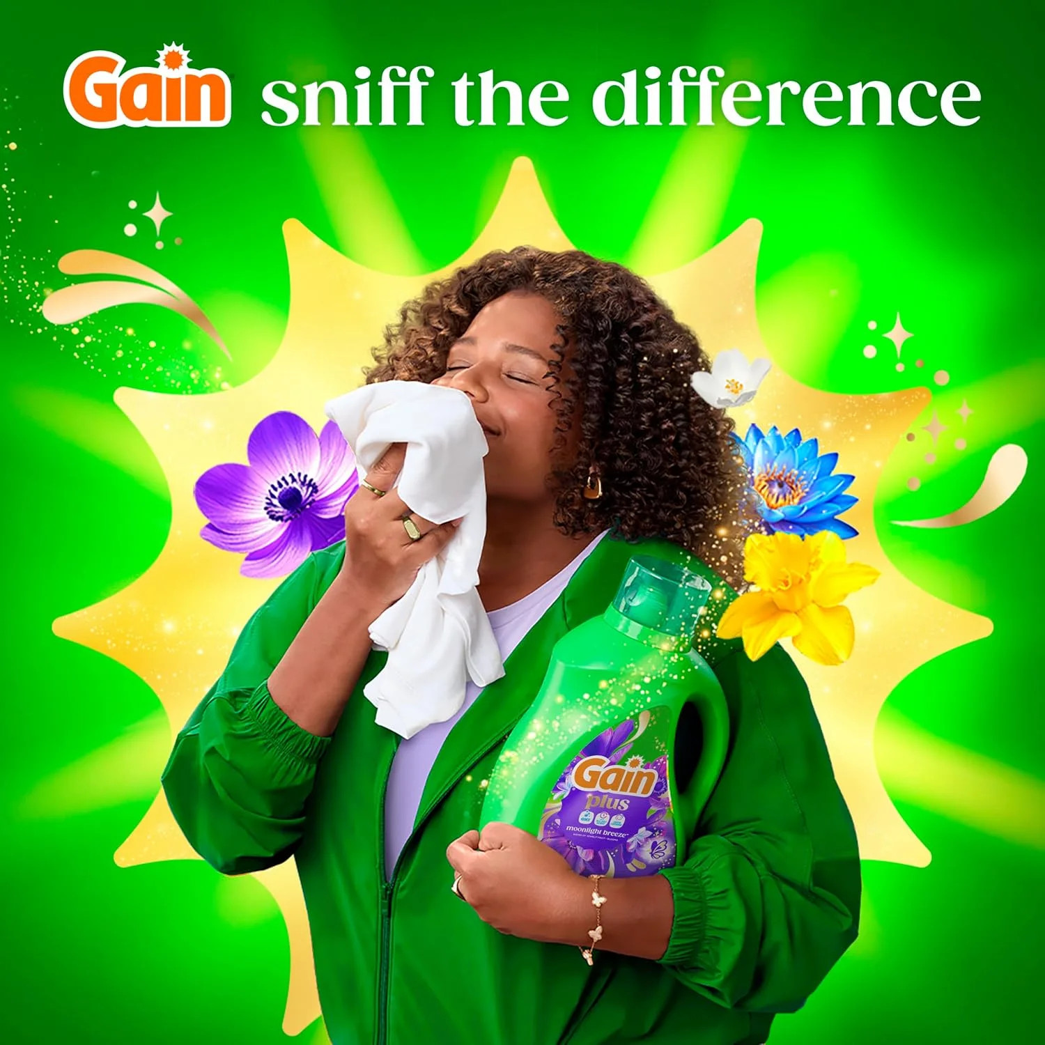 Gain Plus Liquid Laundry Detergent, Cleaner, Fresher, Now with Oxi, Moonlight Br