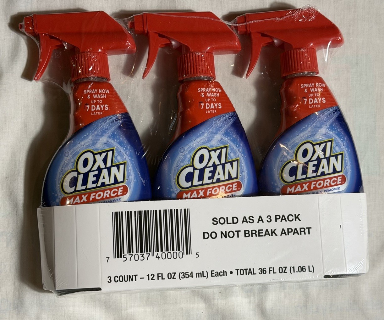 OxiClean Max Force Laundry Stain Remover Spray 12 fl oz 3 Pack New Sealed