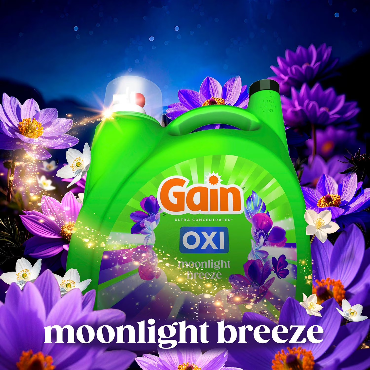Gain + Oxi Liquid Laundry Detergent, Moonlight Breeze, 170 fl. oz. 159 Loads HE