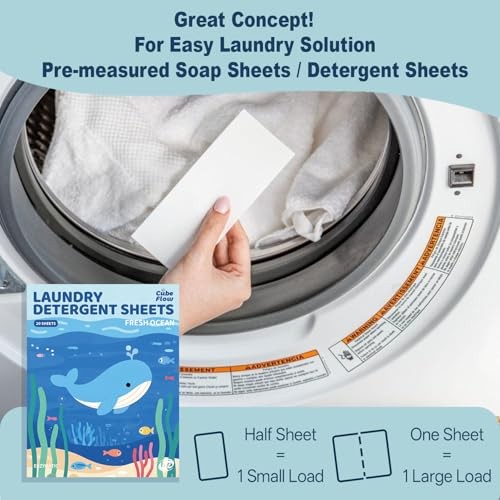 Laundry Detergent Sheets, Fresh Scent – 40 Loads | Plastic-Free, Eco Ocean