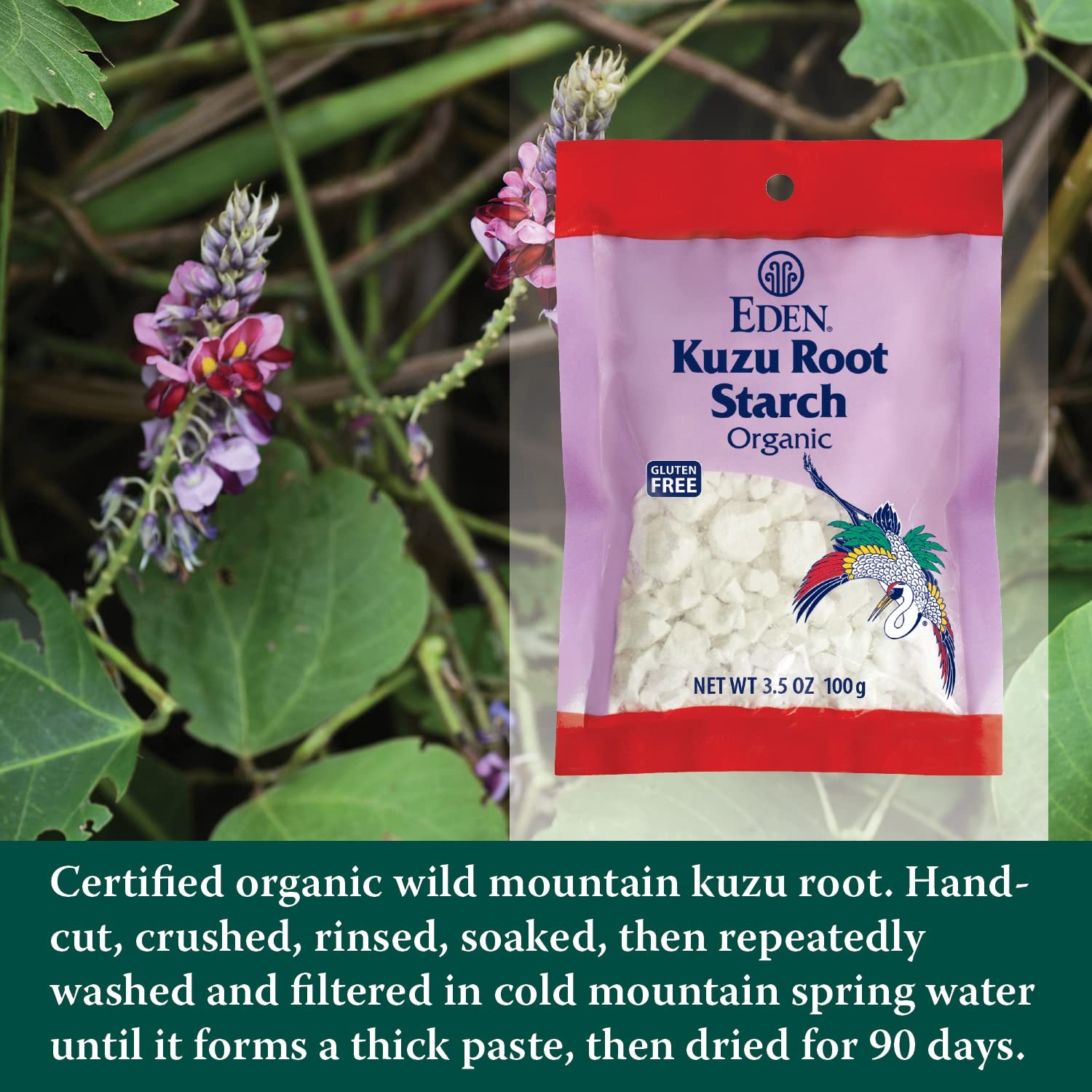 Eden Organic Wild Kuzu Root Starch, Kudzu 3.5 Ounce (Pack of 1), No Color
