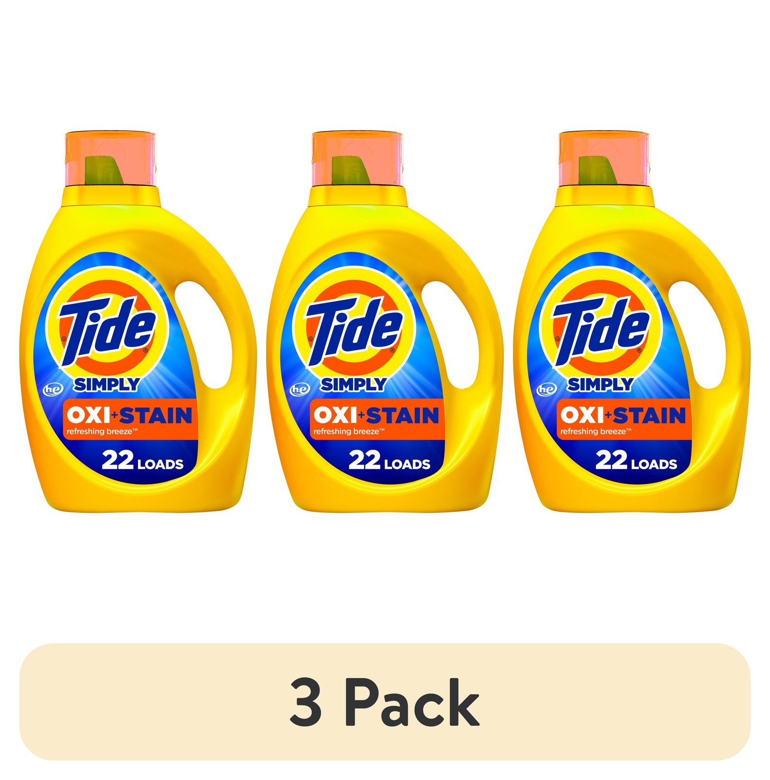 3 pack Simply Oxi Boost Ultra Stain Release Refreshing Breeze 22 Loads 31 fl oz