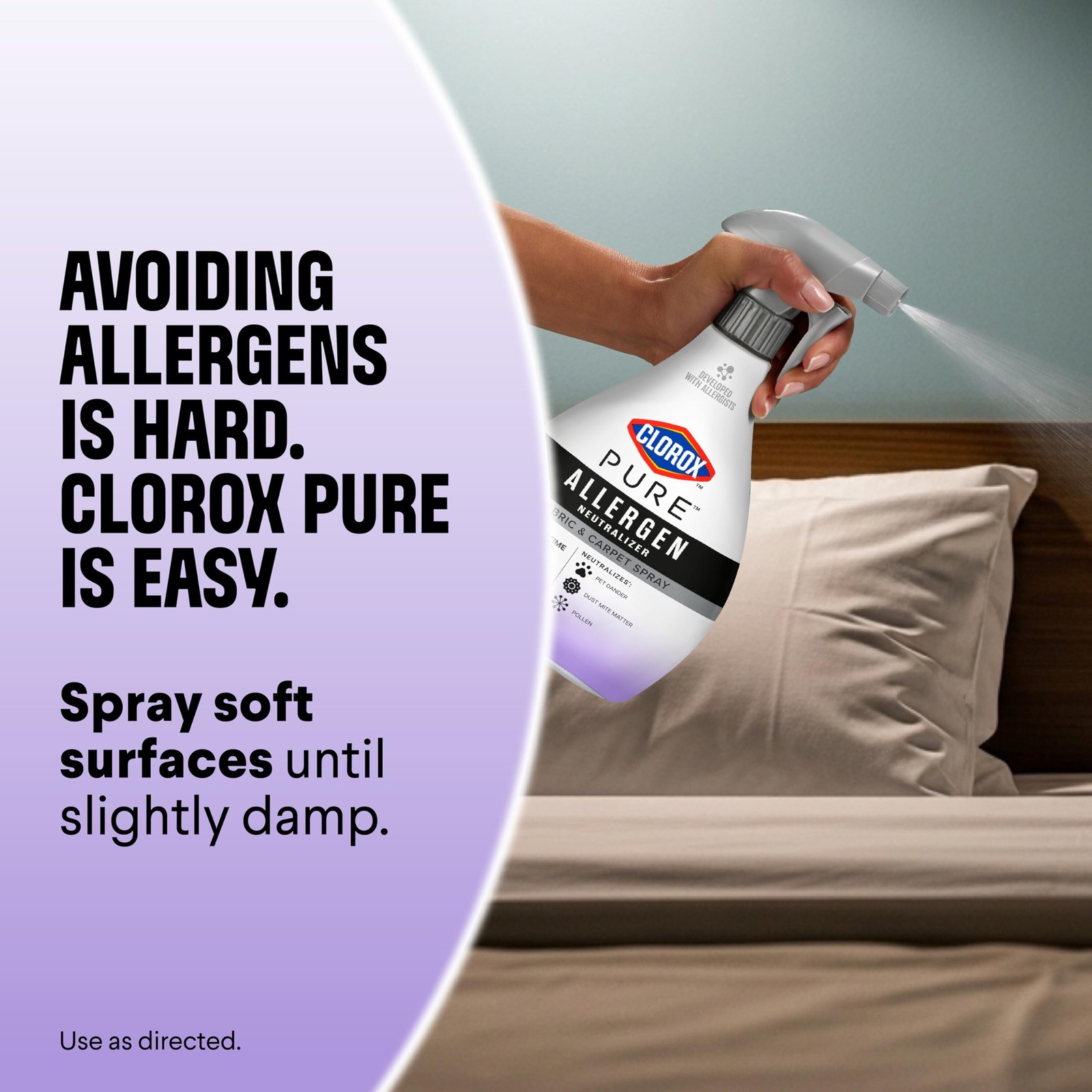 Clorox PURE Allergen Neutralizer Fabric and Carpet 26 Fl Oz (Pack of 1)