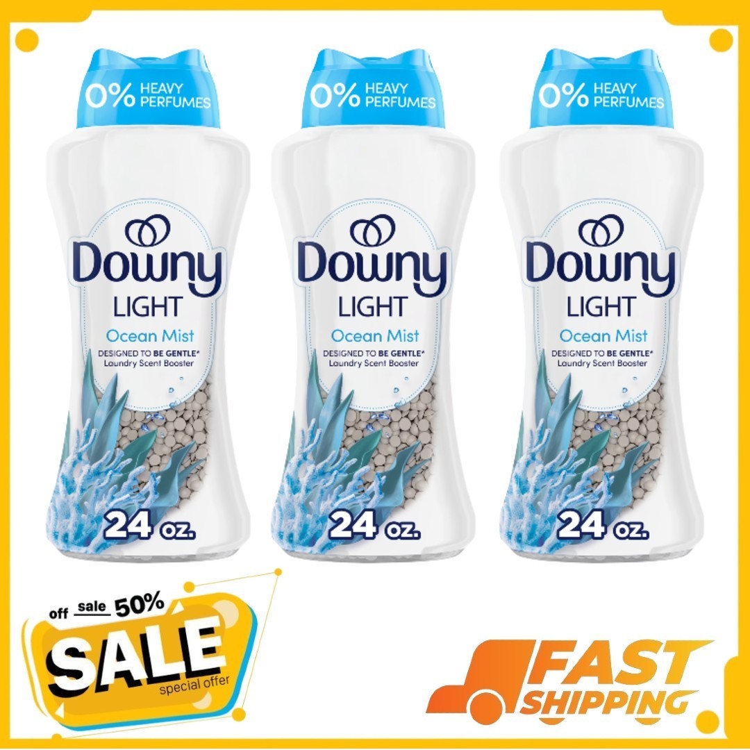 3P Downy Laundry Scent Beads, Light In-Wash Scent Booster Ocean Mist Scent 24 oz