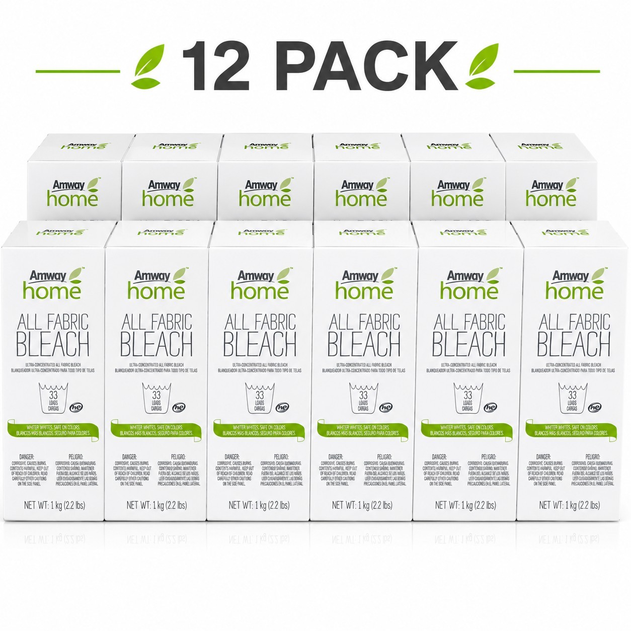 Amway Home All Fabric Bleach Powder, HE, Unscented, 33 Loads, 12 Pack