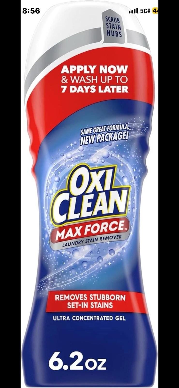 OxiClean Max Force Laundry Stain Remover Gel Stick 6.2 oz