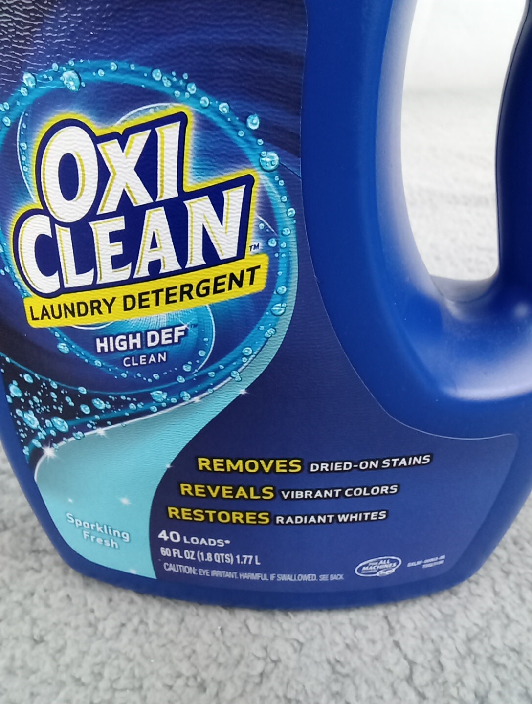 1x OxiClean High Def Sparkling Fresh Liquid Laundry Detergent, 60 oz 40 Loads.