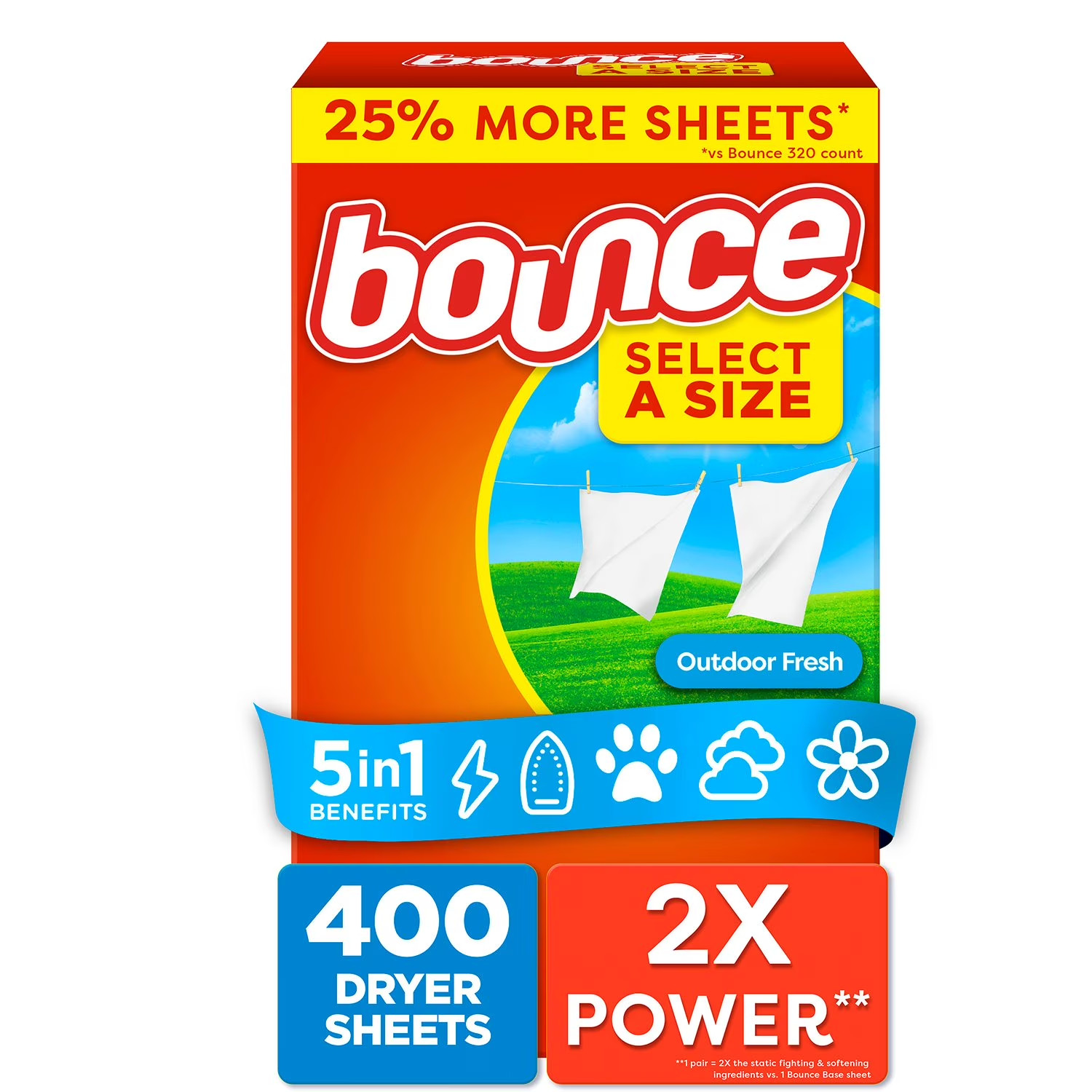 Bounce Select a Size Dryer Sheets, Outdoor Fresh, 400 Ct – Soft & Fresh Laundry