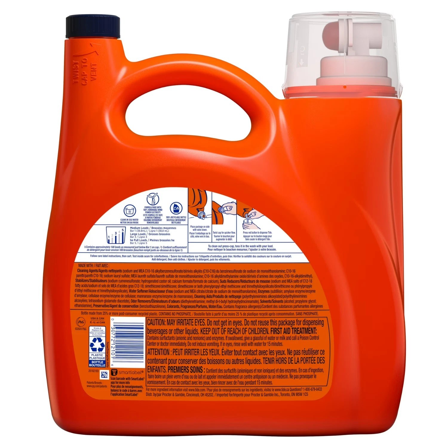 2 Pack – Tide Liquid Laundry Detergent Original 125 fl oz 100 Loads HE,