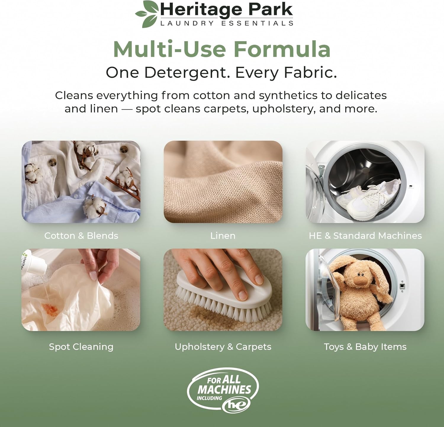 Heritage Park Luxury Laundry Detergent Dermatologist Tested Plant based Natural