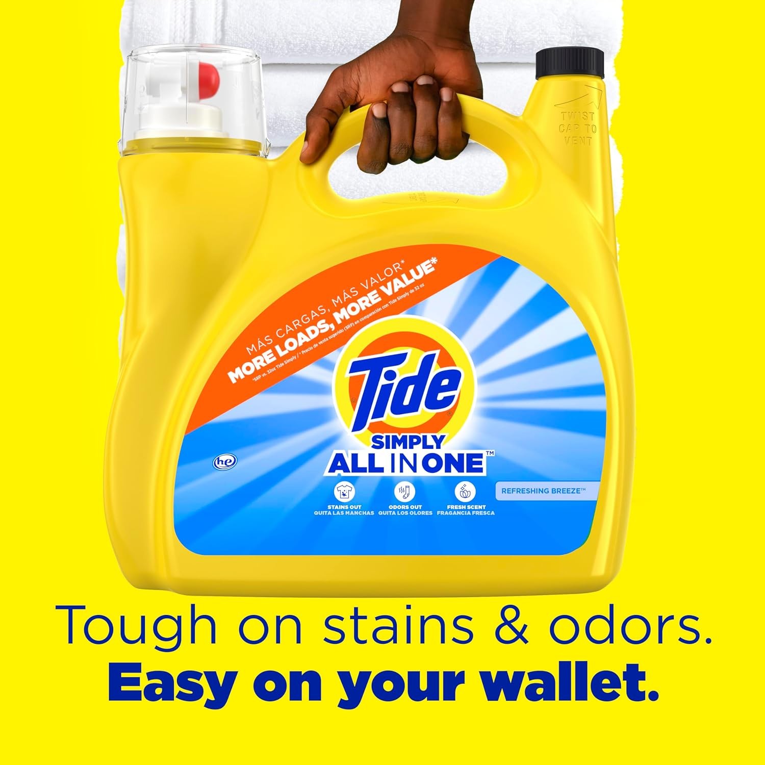 Tide Simply Liquid Laundry Detergent Refreshing Breeze Scent 138 Loads 182