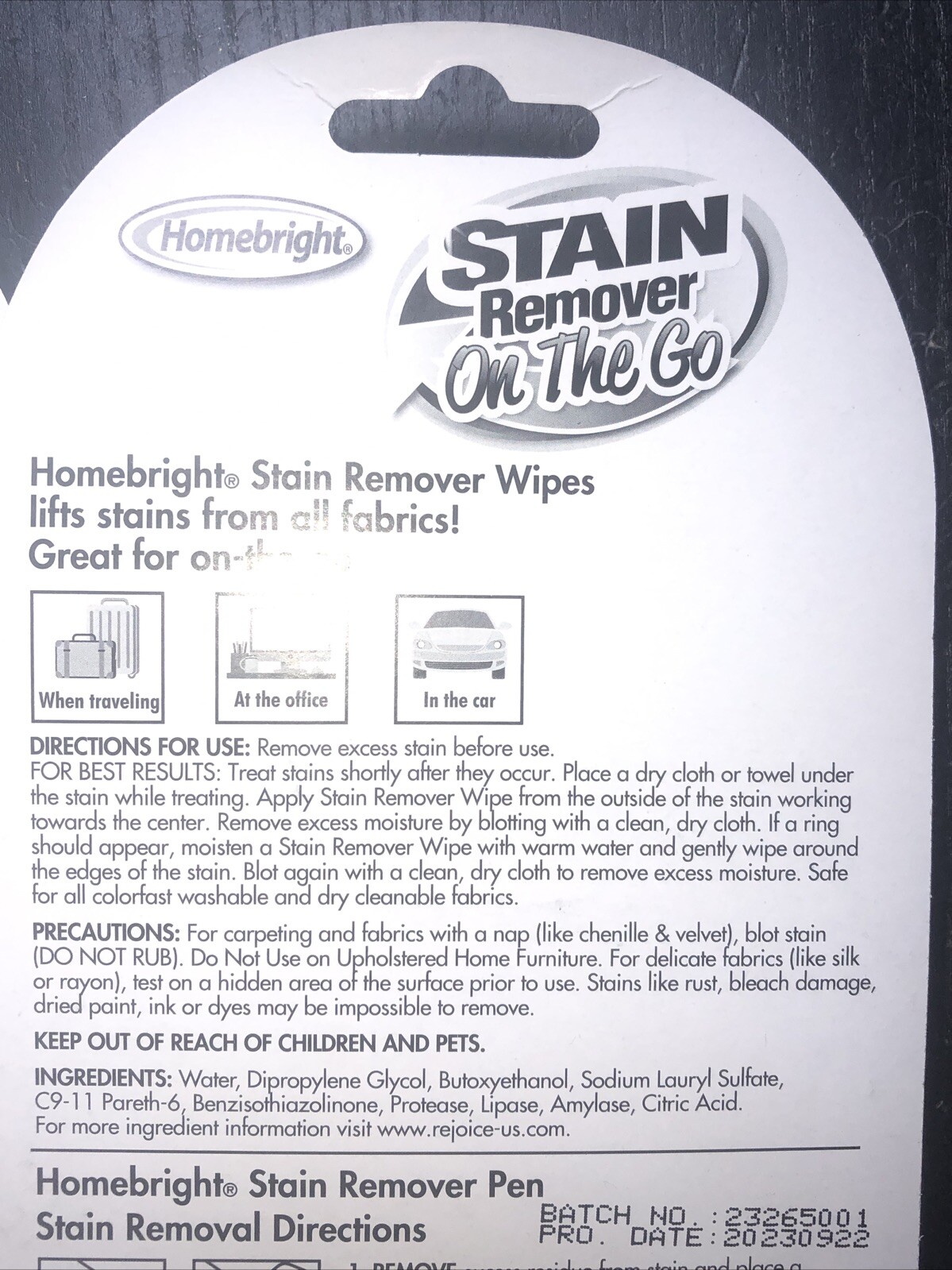 2 PK~ STAIN REMOVER On The Go Power Stain Remover Pen