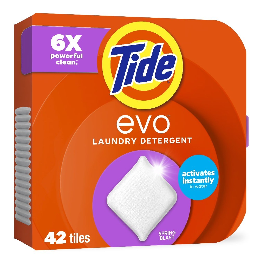 Laundry Detergent Tiles, 100% Concentrated, 6X Cleaning Power