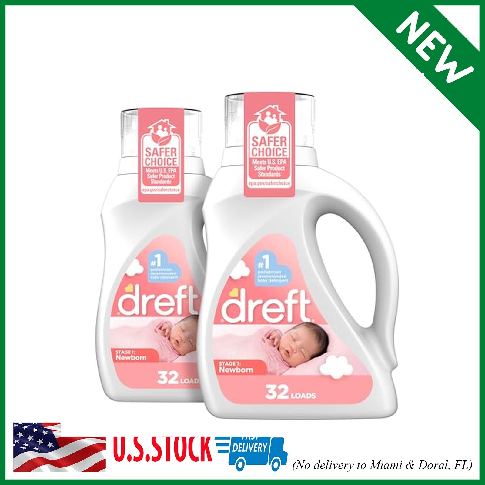 Dreft Newborn Baby Liquid Laundry Detergent, Gentle on Sensitive Skin, HE Compat