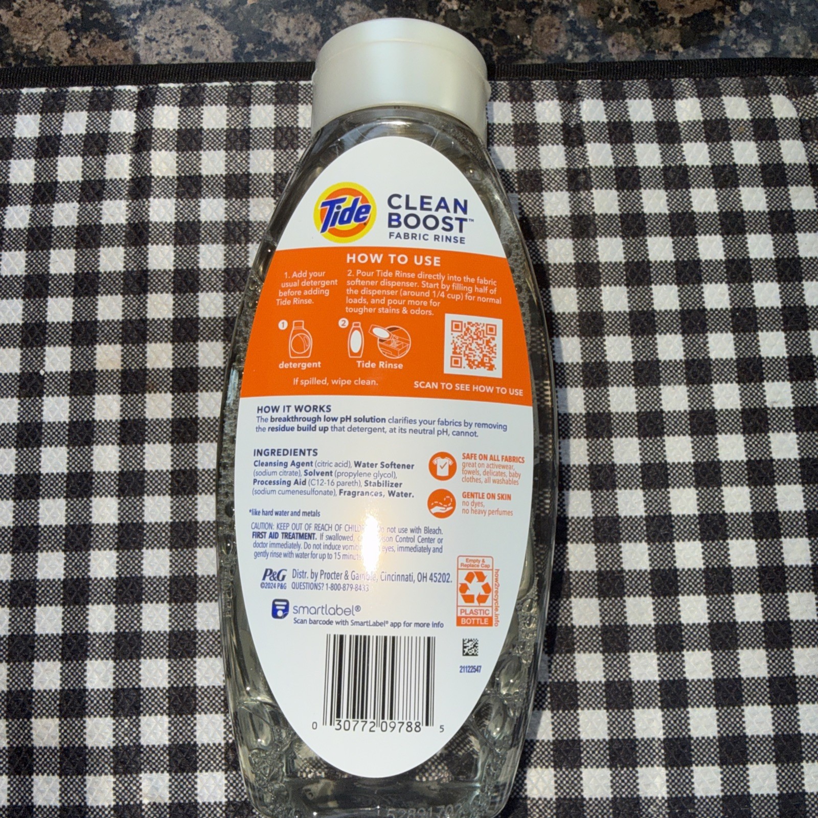 Tide Clean Boost Fabric Rinse 3x Odor Power Original Cleans Deep 25.5oz