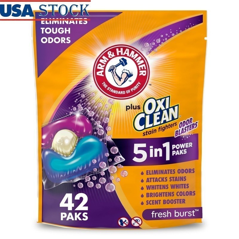 OxiClean Plus Odor Blasters 5-in-1 Laundry Detergent Pacs 42 Count Packs New