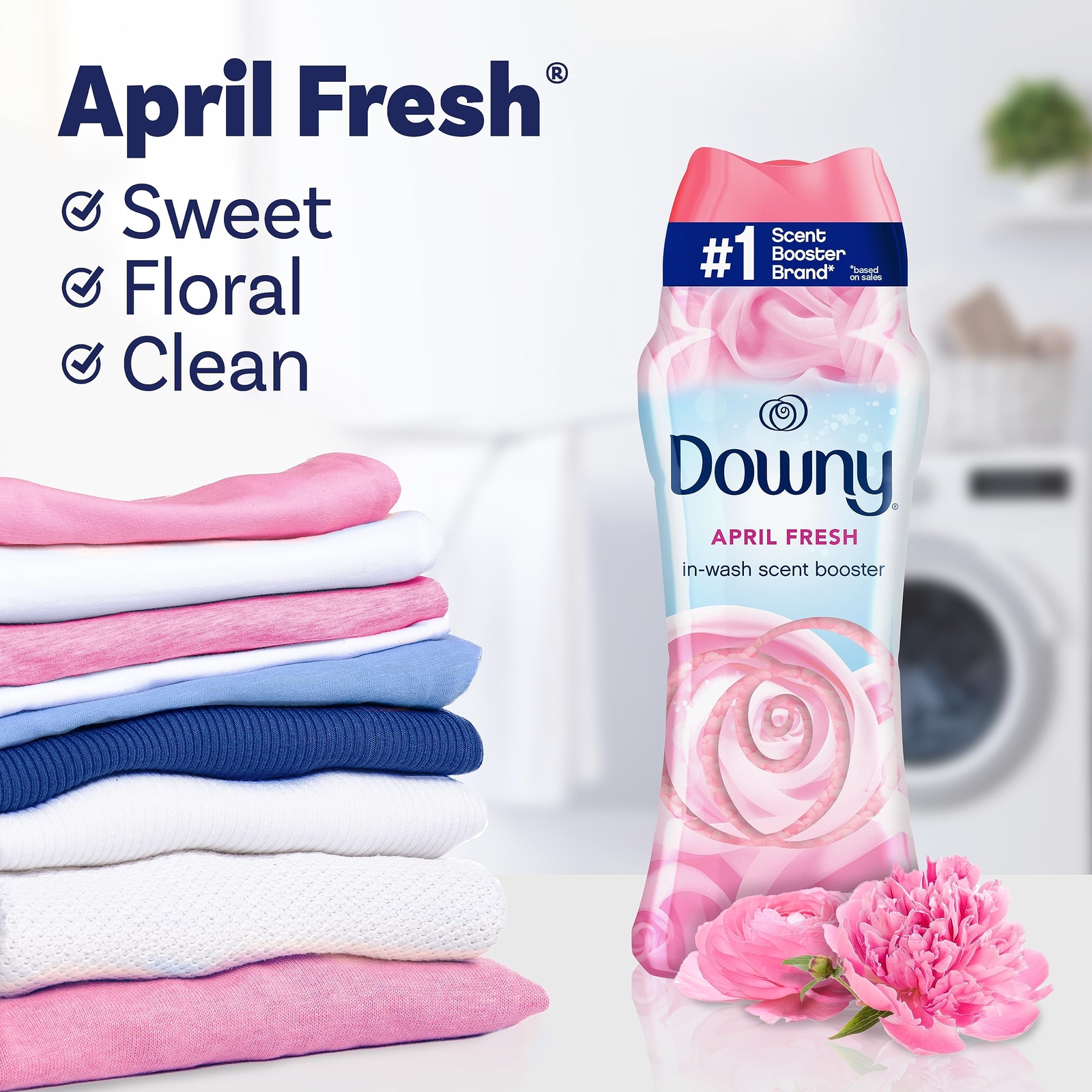 Downy April Fresh Laundry Scent Booster Beads 24 Count Long Lasting Freshness