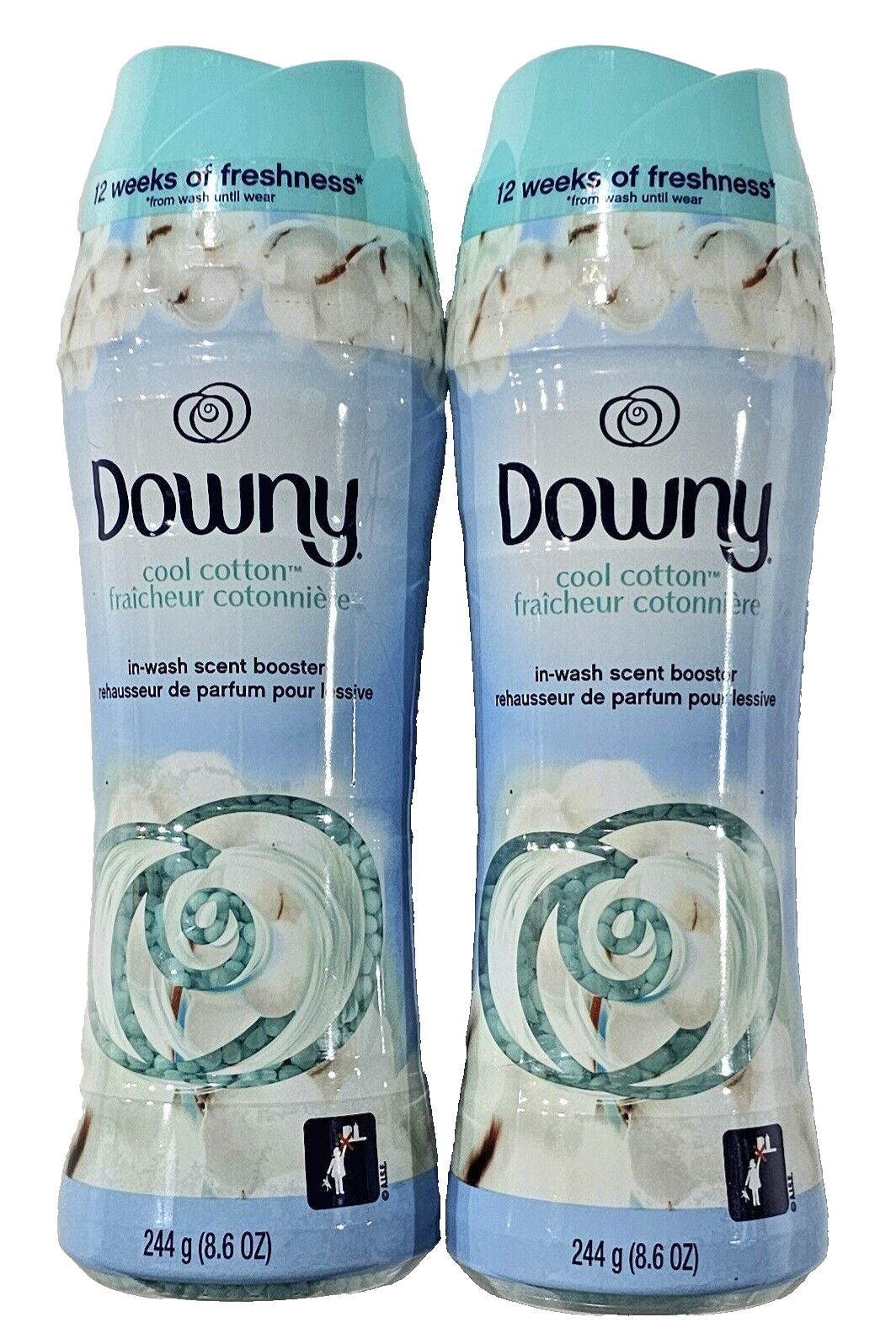 2 Pack Downy Cool Cotton In Wash Scent Booster Beads 12 Weeks Freshness 8.6oz