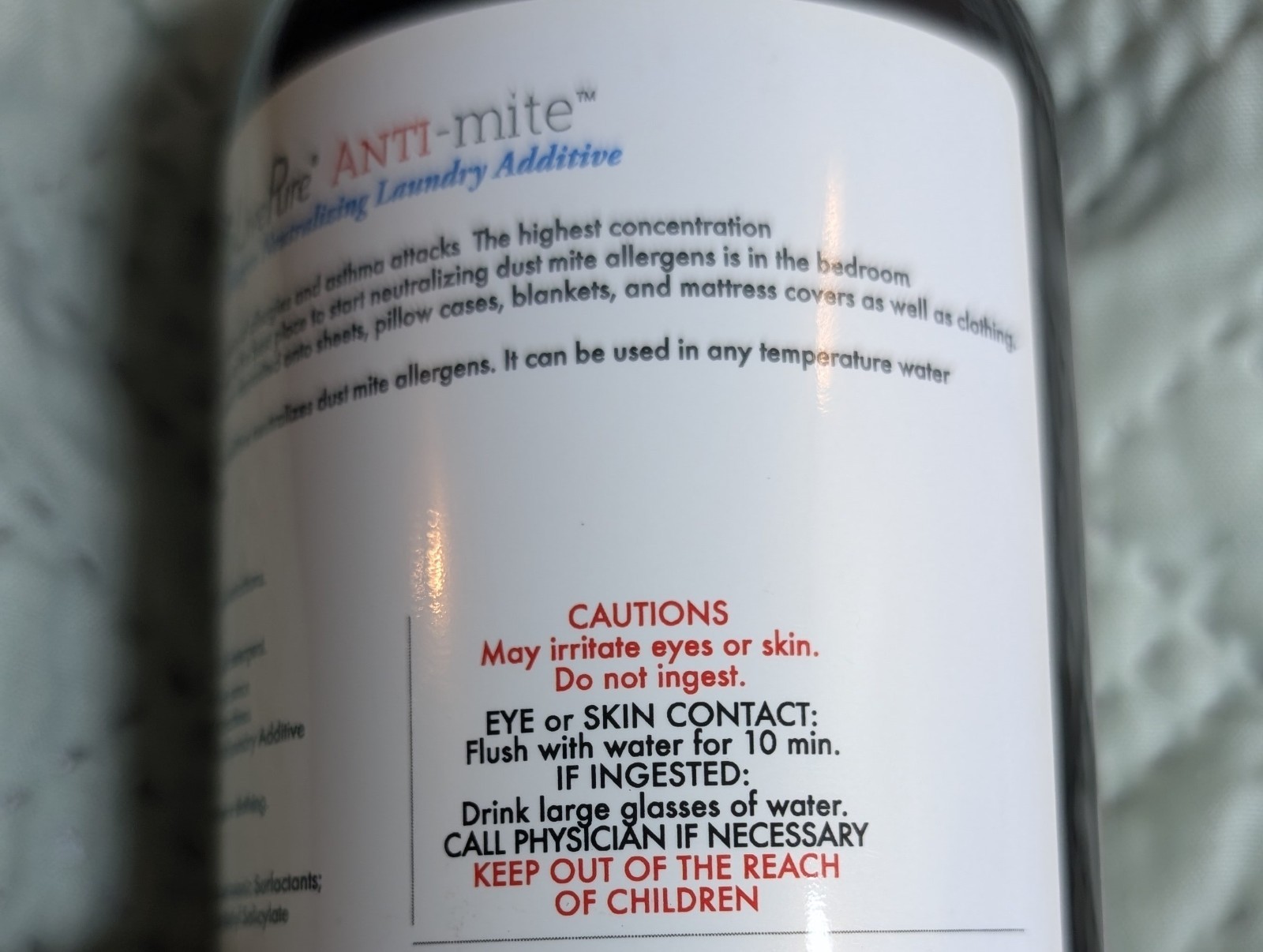 Live Pure Anti-Mite Laundry Additive. 12oz. New In Box