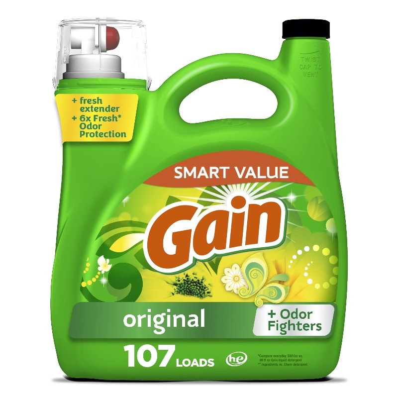 Gain Liquid Laundry Detergent, Original Scent, 154 fl oz, 107 Loads