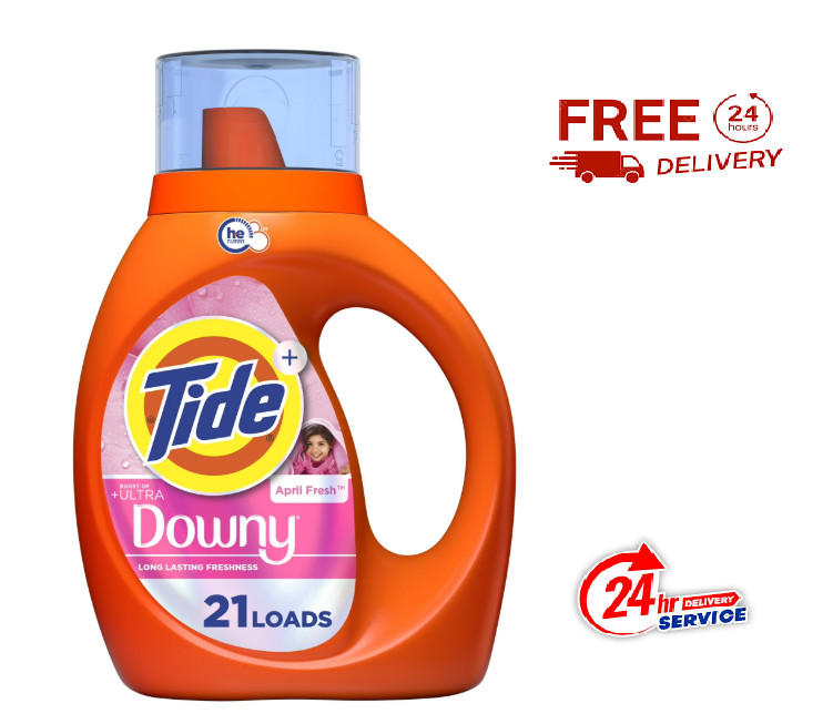 Tide Plus Ultra Downy Liquid Laundry Detergent, April Fresh Scent, 30 fl oz (21)