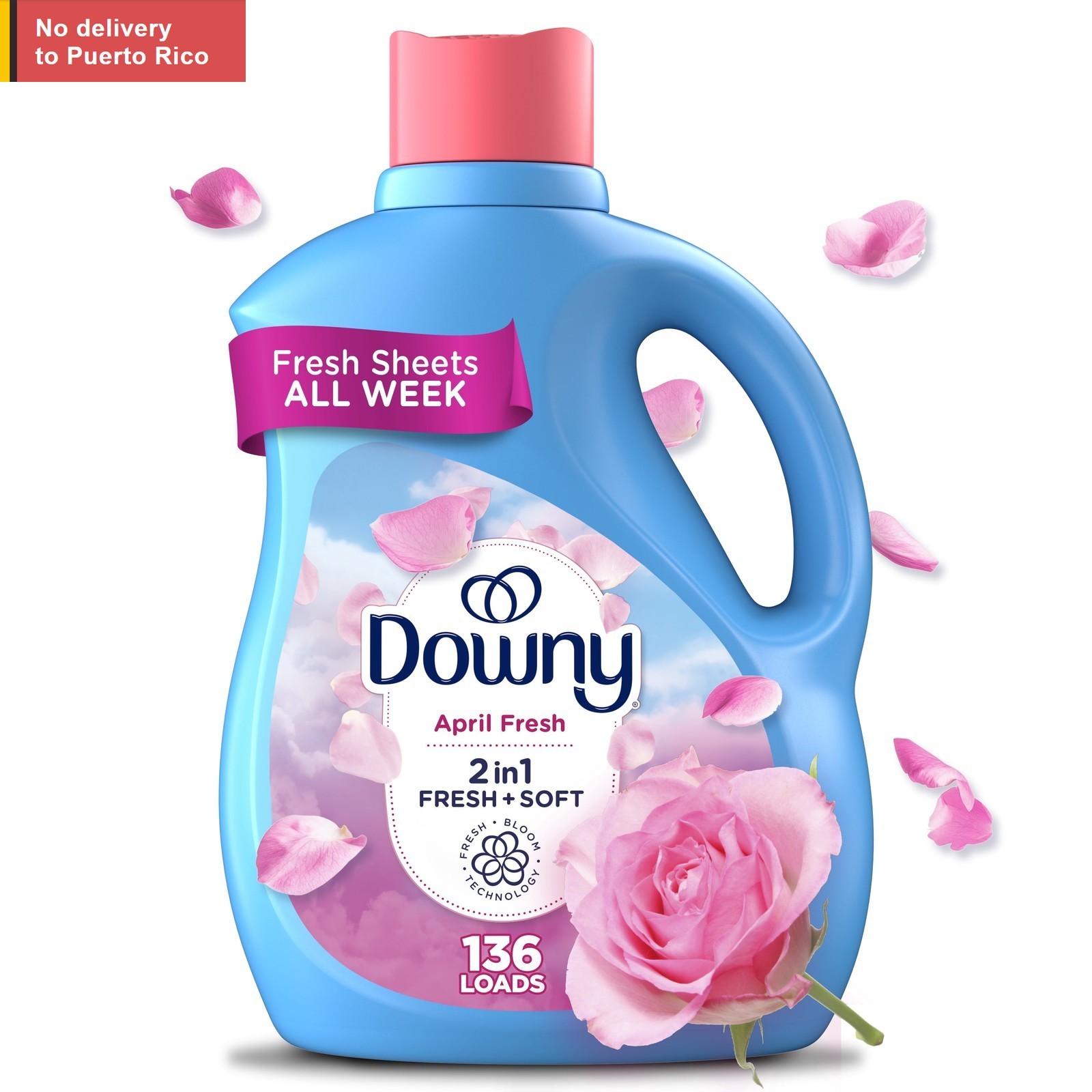 Liquid Fabric Softener and Conditioner, April Fresh Scent, 100 fl oz, 136 Loads