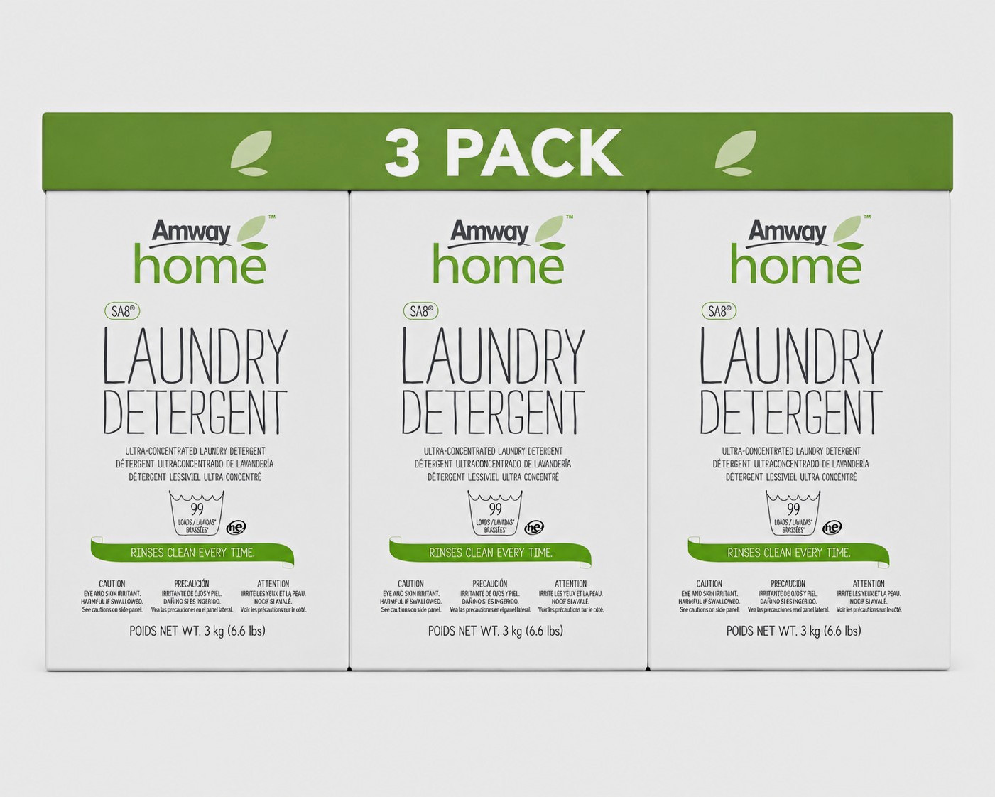 Amway Home SA8 Laundry Detergent Powder, HE, 99 Loads, 3 Pack