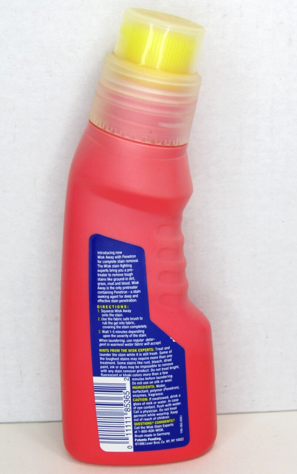 RARE Wisk Away with Penetron Laundry Pre-Wash Stain Remover GEL 1996 Vtg Prop