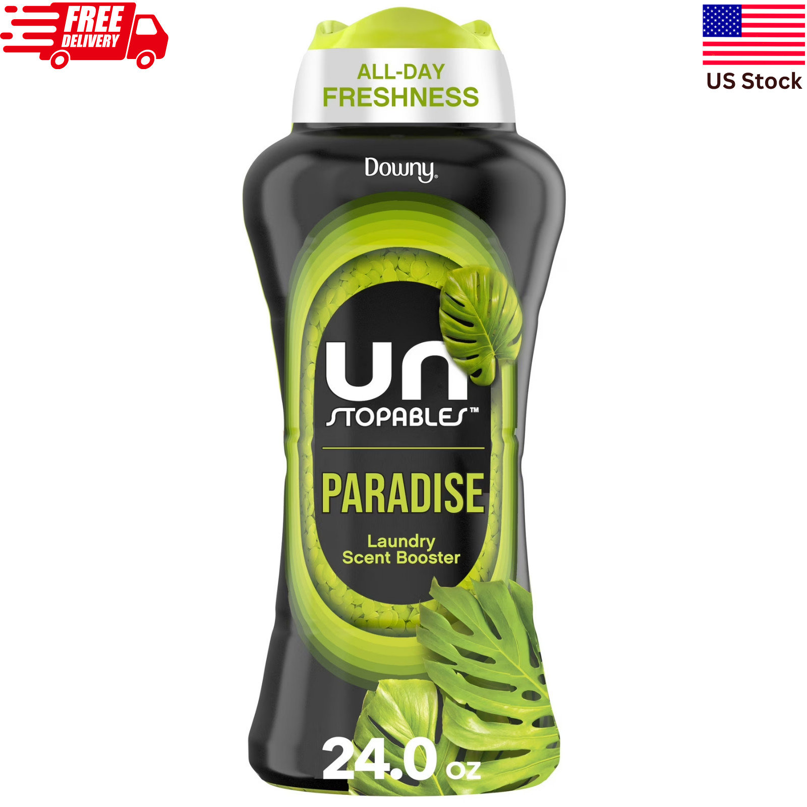 Downy Unstopables In-Wash Scent Booster – Paradise Scent – 24 oz Large Bottle