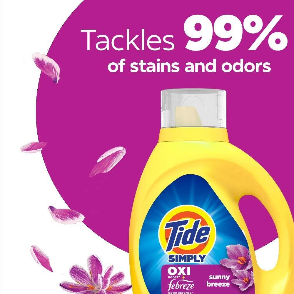 Simply Laundry Detergent Liquid, Oxi Boost + Febreze Odor Defense, Sunny Breeze